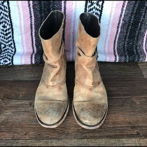 Brown leather ankle boots size 9